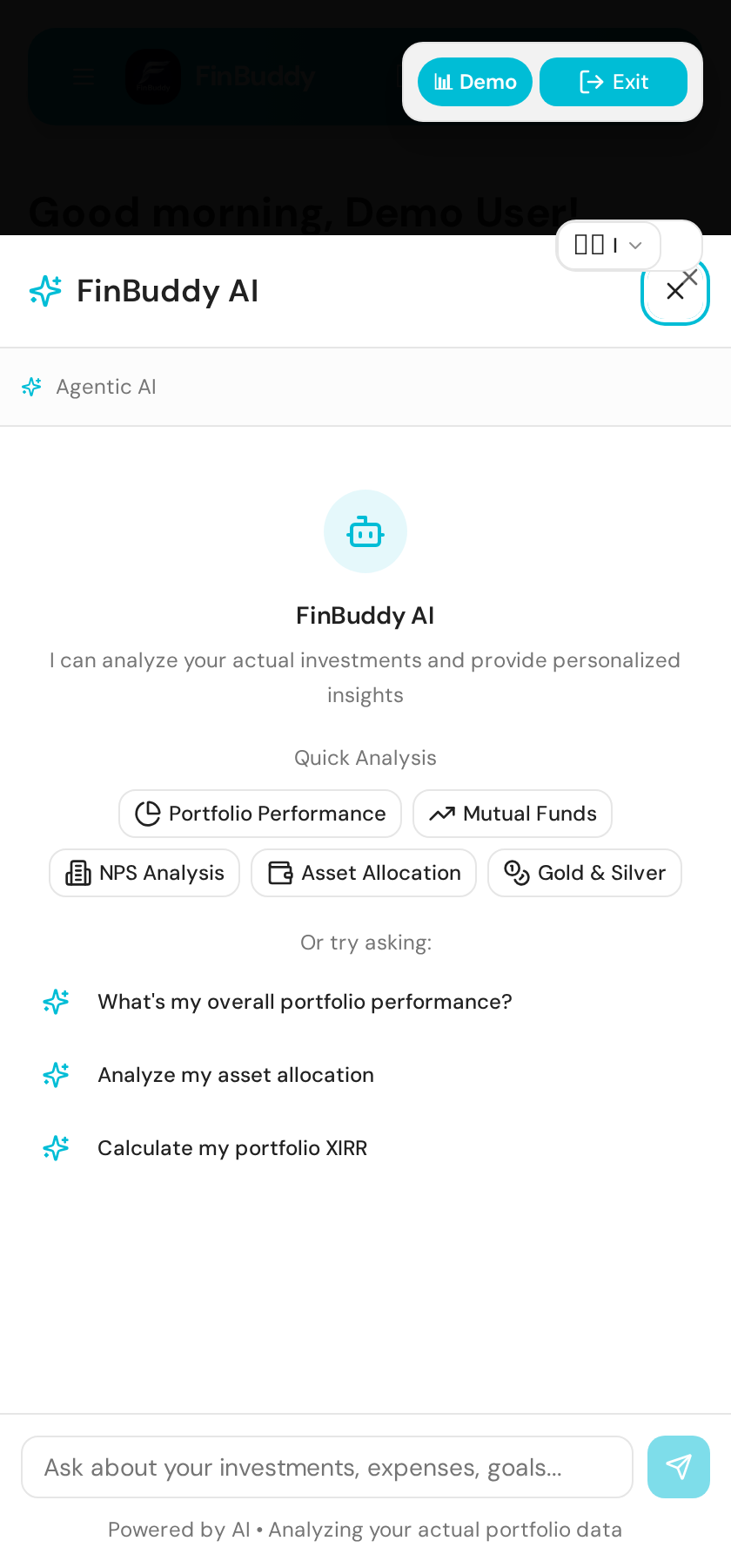 FinBuddy net worth dashboard